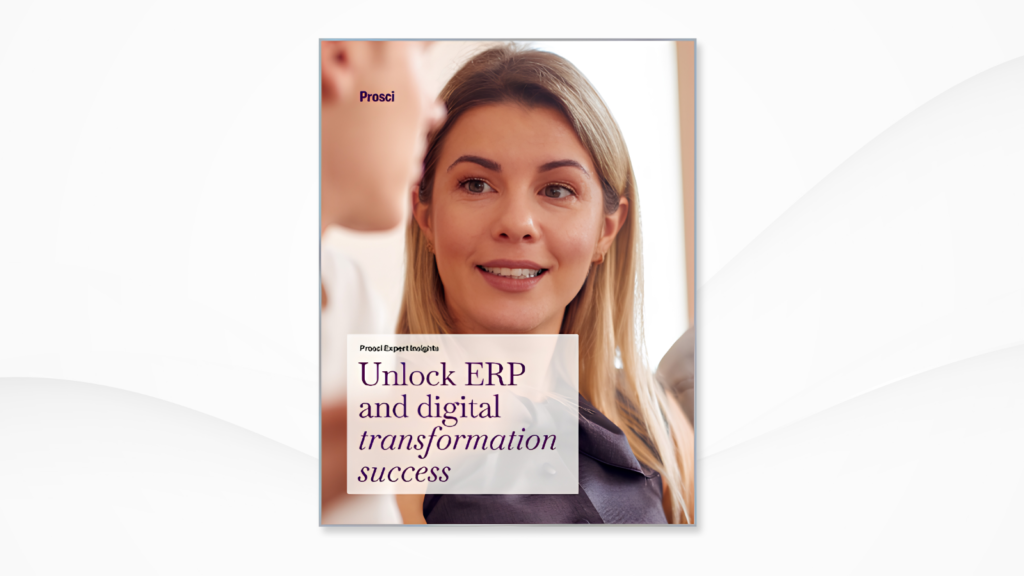 Prosciによるリサーチ「ERP・デジタルトランスフォーメーション成功の鍵」のモックアップカバー